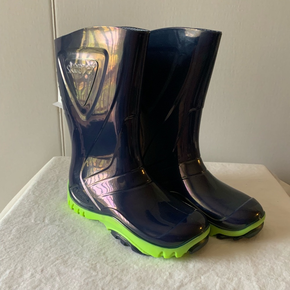 Skeeper Boy Toddler/Youth Rainboots-12M-BLU/GREEN
